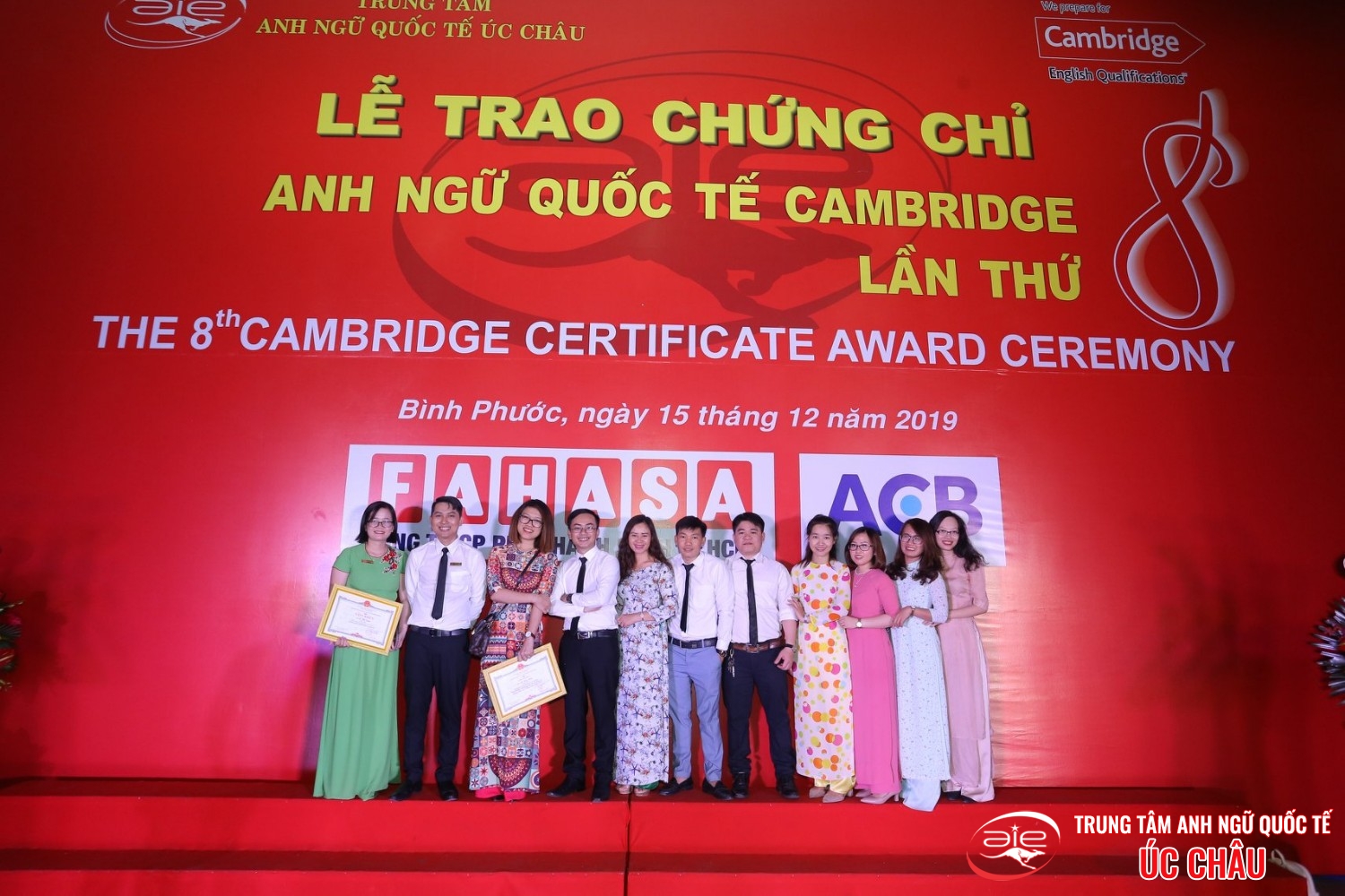 Lễ trao chứng chỉ Anh ngữ Quốc tế Cambridge lần thứ 8/2019