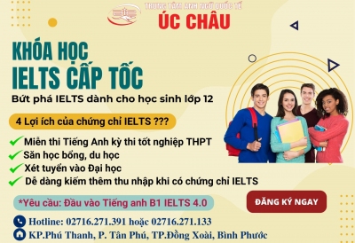 CHIÊU SINH KHÓA IELTS CẤP TỐC