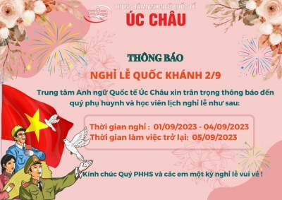 THÔNG BÁO NGHỈ LỄ QUỐC KHÁNH 2/9