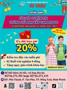 🎉THÔNG BÁO CHIÊU SINH LỚP LUYỆN THI CAMBRIDGE SAU TẾT- NĂM ẤT TỴ 2025 🎉