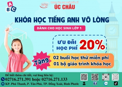 THÔNG BÁO CHIÊU SINH KHÓA TIẾNG ANH VỠ LÒNG