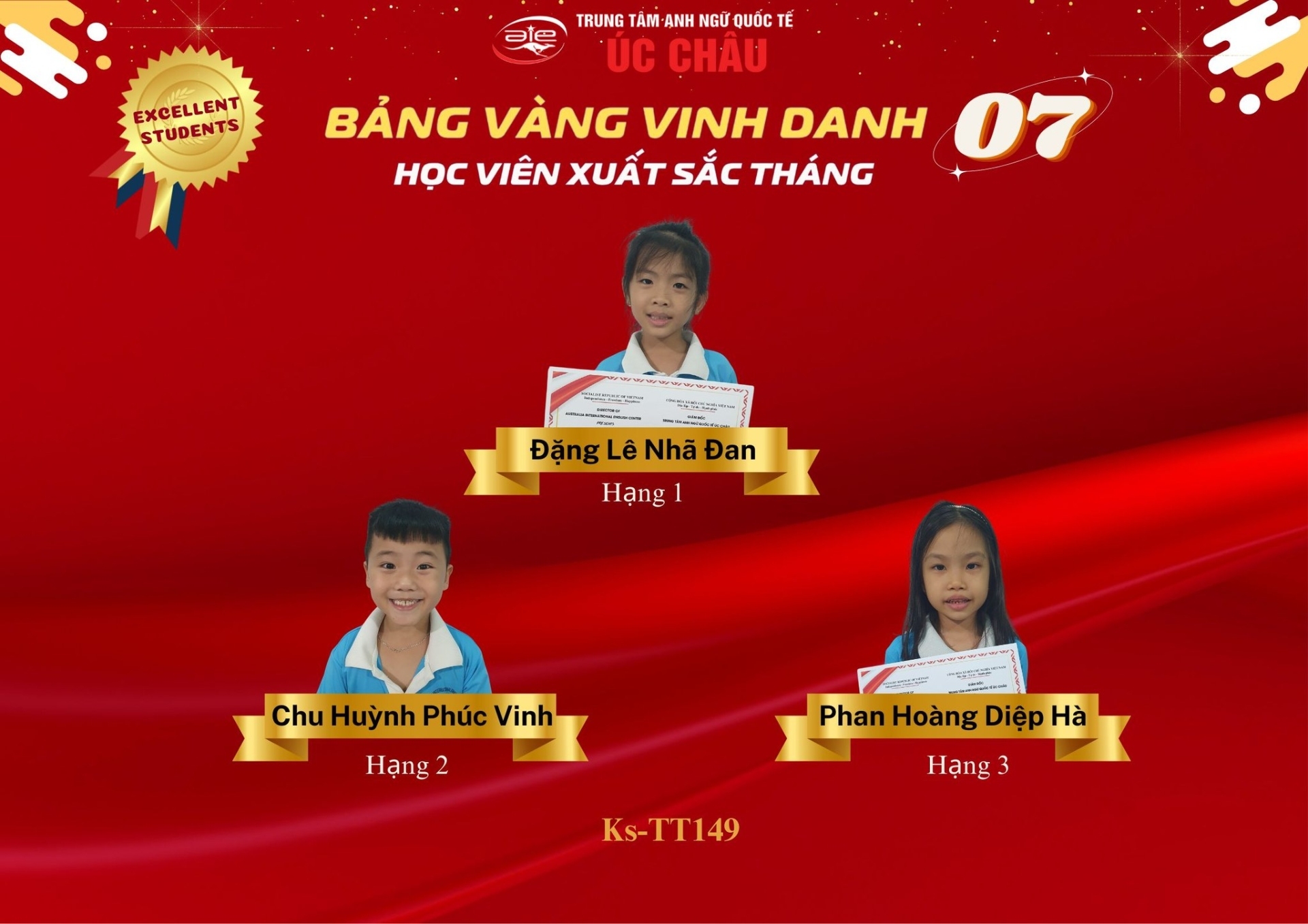 💐CHÚC MỪNG CÁC BẠN HỌC VIÊN ĐÃ ĐẠT THÀNH TÍCH XUẤT SẮC NHẤT CẤP ĐỘ MẦM NON (KIDS) TẠI TRUNG TÂM THÁNG 07/2024!!!