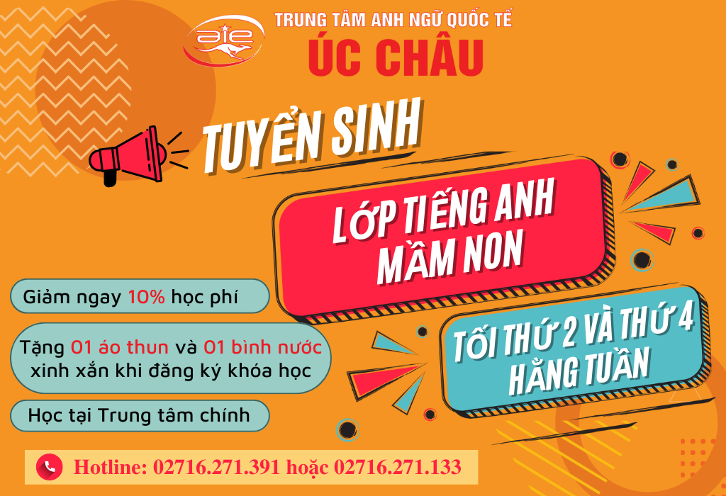 THÔNG BÁO TUYỂN SINH LỚP TIẾNG ANH MẦM NON THÁNG 02/2023