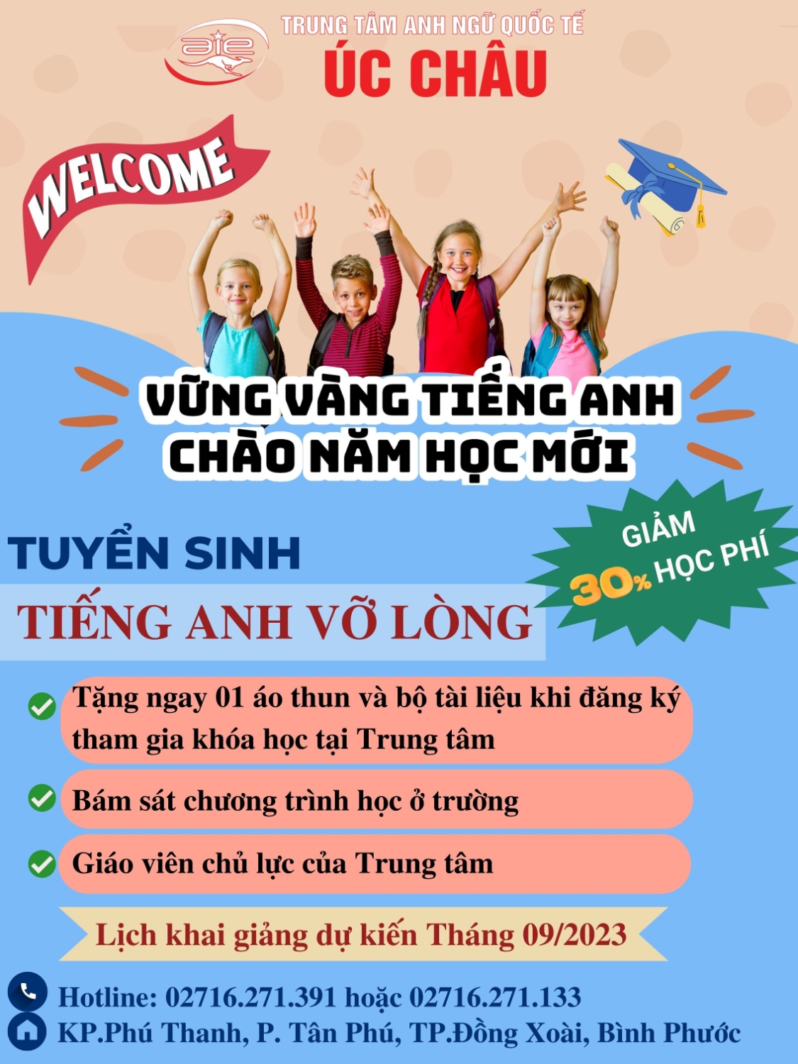 THÔNG BÁO KHÓA TUYỂN SINH KHÓA TIẾNG ANH VỠ LÒNG - CHÀO ĐÓN NĂM HỌC MỚI