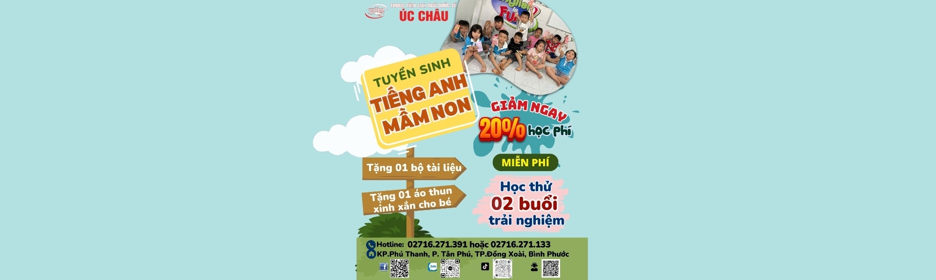 CHIÊU SINH KHÓA TIẾNG ANH MẦM NON